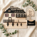Gepersonaliseerd houten familie sleutelrek