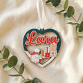 Gepersonaliseerd houten kerstornament ster