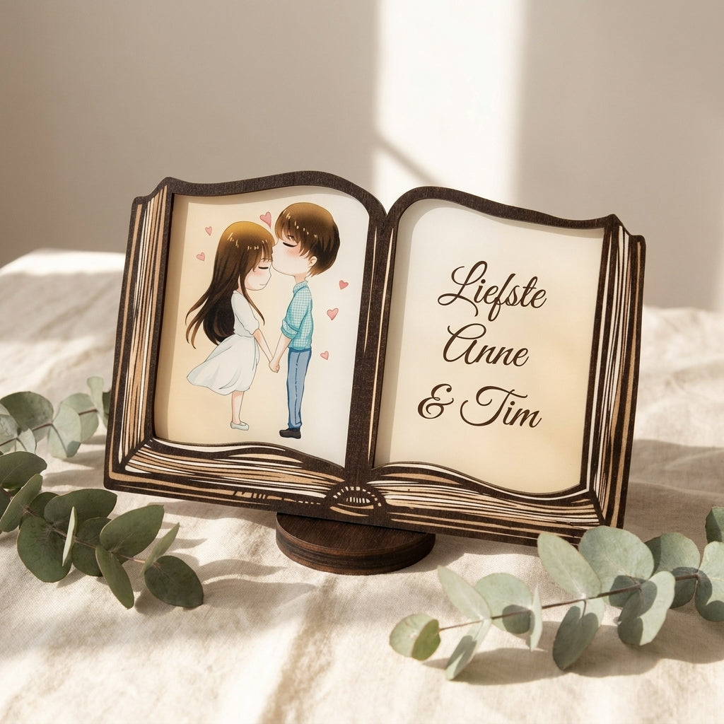 Romantische boekenplaquette