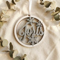Gepersonaliseerd houten kerstornament met naam