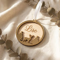 Gepersonaliseerd houten kerstornament met foto
