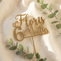 Gouden naamdecoratie taarttopper maanden