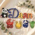 Houten naamdecoratie met geboortedetails