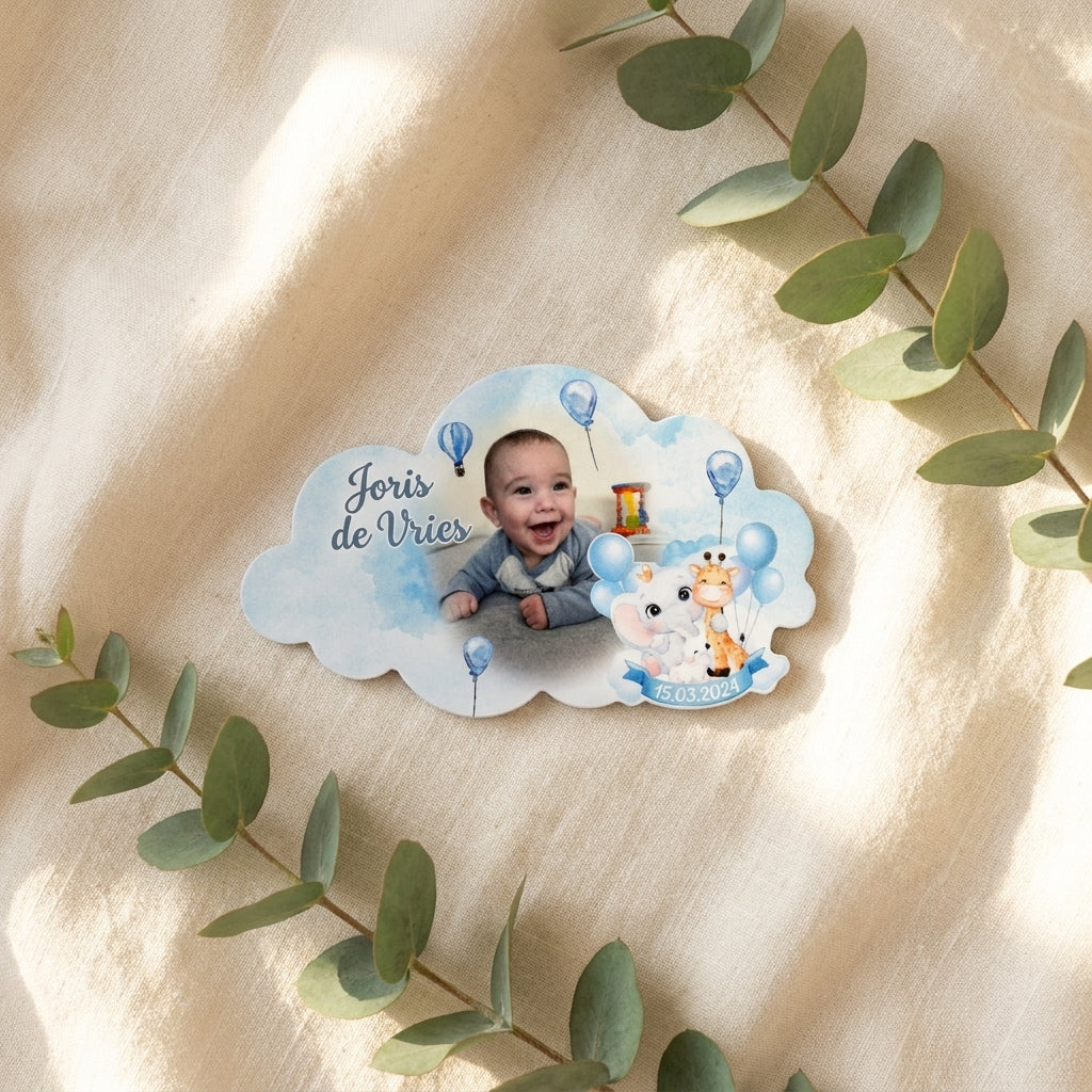 Fotomagneet wolk met naam – jongen