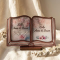 Acryl trofee in boekvorm met namen – peetouders