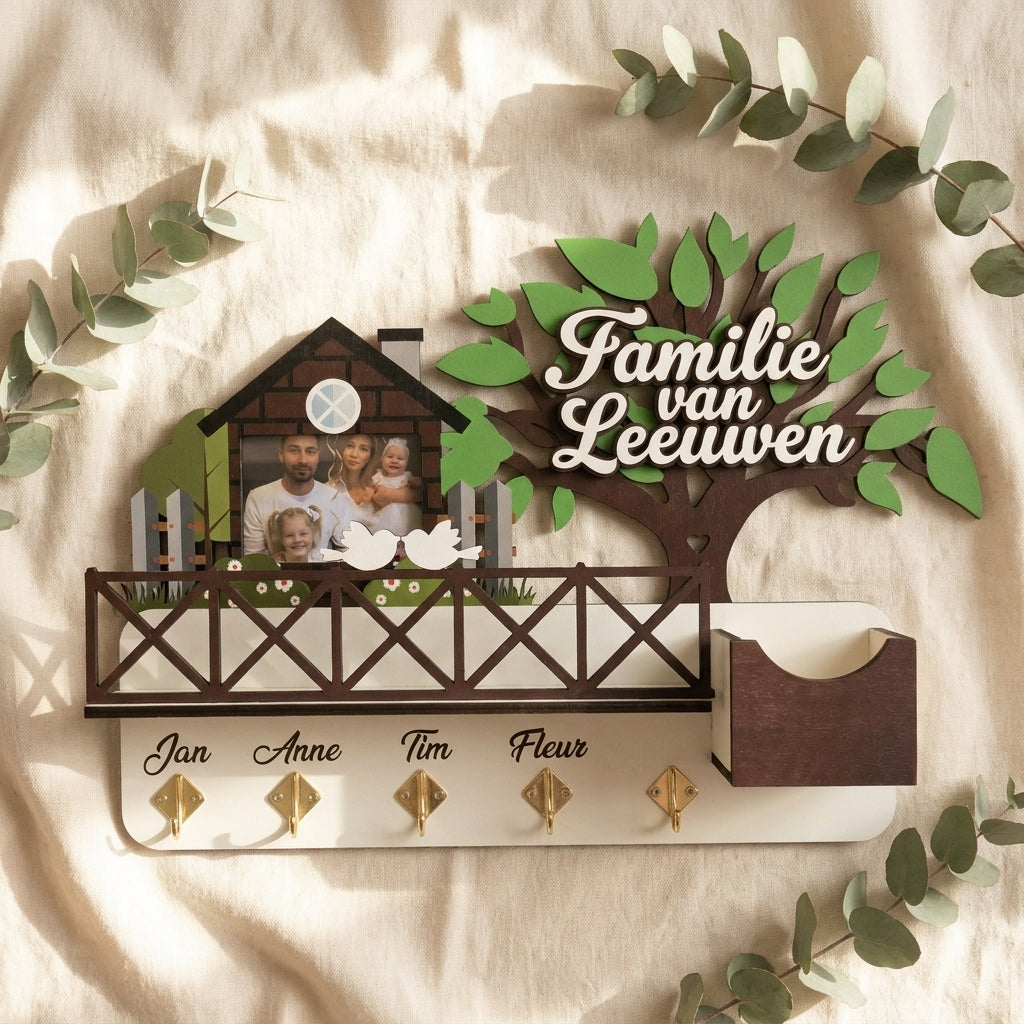 Gepersonaliseerde houten familie naamdecoratie