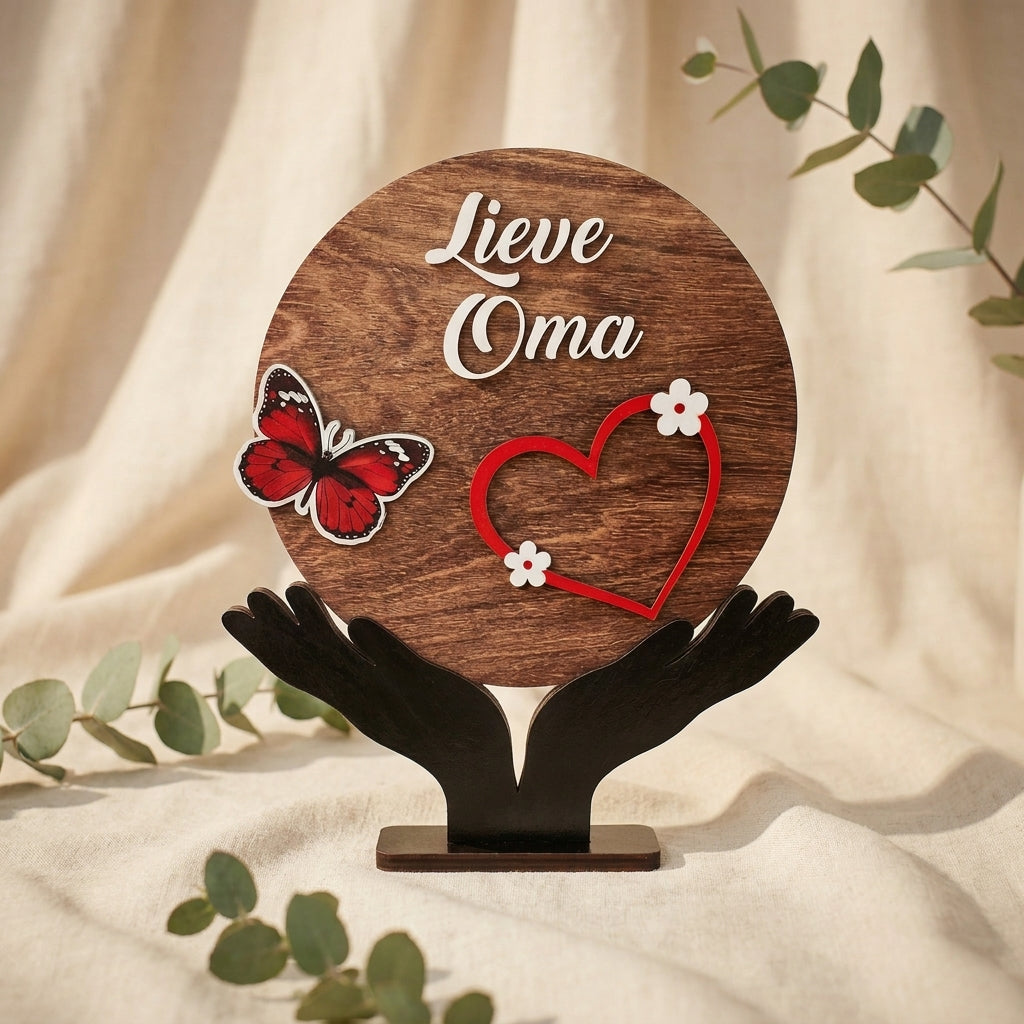 Houten plaquette met boodschap voor mama