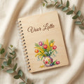 Gepersonaliseerd houten notitieboekje bloemen