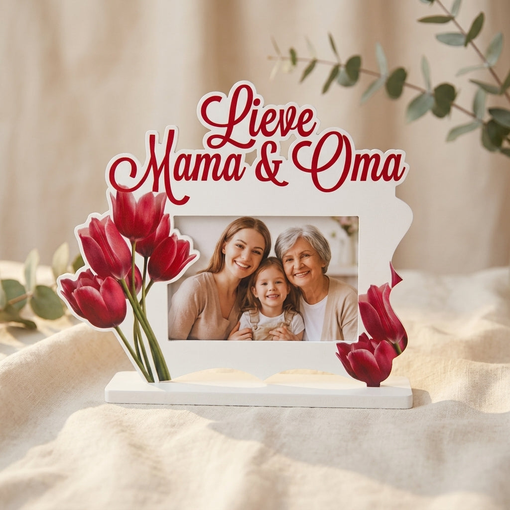 Lichtgevende fotostandaard voor mama en oma