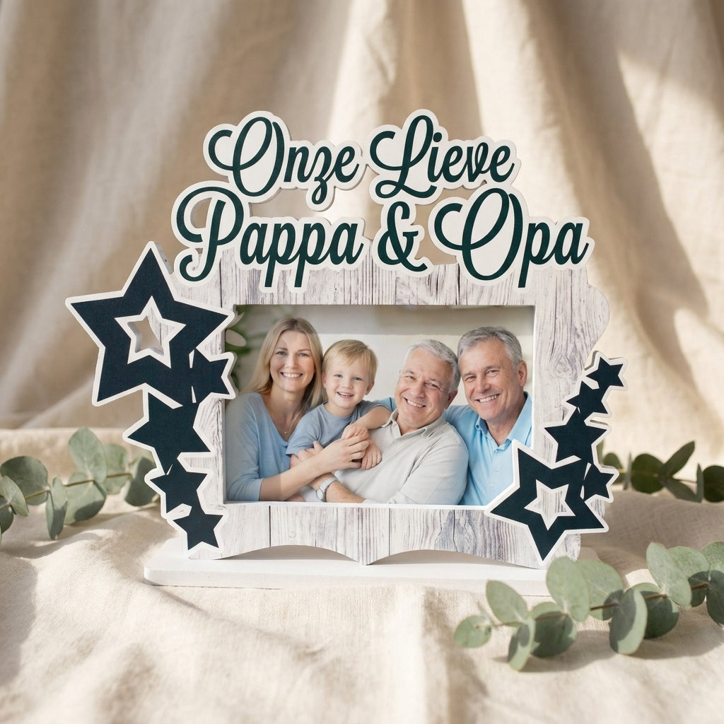 Houten fotokader Papa en Opa