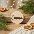 Houten kerstornament met naam