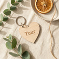Houten sleutelhanger met naam