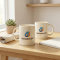 Set bedrukte mokken met bedrijfslogo